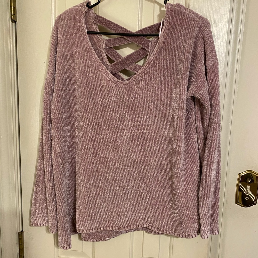 Pink Rose Pink Velour Sweater